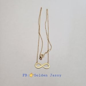 18K Real Gold Infinity Necklace